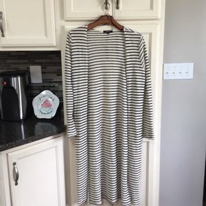 Long knit duster striped cardigan